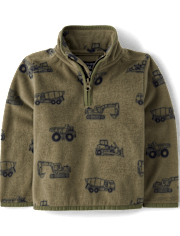 Toddler Boys Print Microfleece Half Zip Pullover