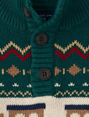 Pull à col montant en jacquard pour bébé et tout-petit garçon