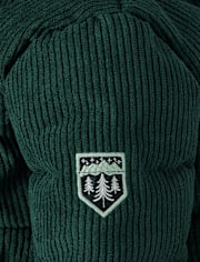 Doudoune en velours côtelé avec motif arbre brodé pour bébé et enfant en bas âge