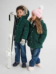 Baby And Toddler Embroidered Tree Corduroy Puffer Jacket
