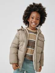 Doudoune à capuche doublée de fausse fourrure pour bébé et tout-petit