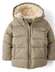 Baby And Toddler Hooded Faux Fur Lined Puffer Jacket