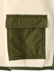 Baby And Toddler Contrast Sherpa Utility Zip Up Jacket