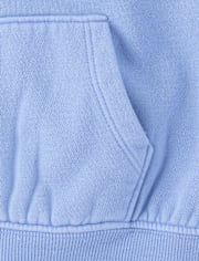 Baby And Toddler Garment Dyed Premium Fleece Zip Up Hoodie