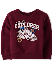 Baby And Toddler Boys Embroidered Patch Premium Fleece Sweatshirt