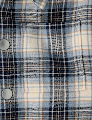 Baby And Toddler Boys Plaid Flannel Sherpa Lined Shacket