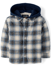 Baby And Toddler Boys Plaid Flannel Sherpa Lined Shacket