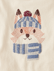 Baby And Toddler Boys Puff Print Fox Graphic Tee