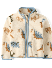 Baby And Toddler Boys Dino Sherpa Zip Up Jacket