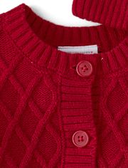 Ensemble 2 pièces pull en maille torsadée pour bébé fille