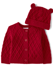 Baby Girls Cable Knit Sweater 2-Piece Outfit Set