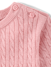 Baby Girls Bow Cable Knit Sweater 2-Piece Playwear Set
