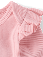 Baby Girls Flutter Sueded Rib 2-Piece Playwear Set