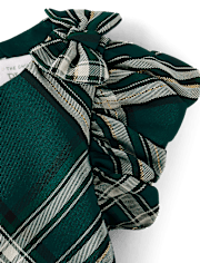 Baby Girls Matching Family Bow Plaid Satin Fit And Flare Dress