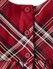 Baby Girls Matching Family Bow Plaid Satin Fit And Flare Dress