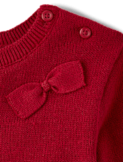 Baby Girls Bow Sweater Dress