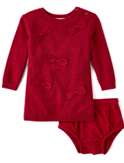 Baby Girls Bow Sweater Dress