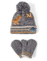 Toddler Boys Embroidered Dino 2-Piece Cold Weather Set