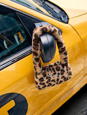 Sac à bandoulière léopard avec nœud en strass pour fille