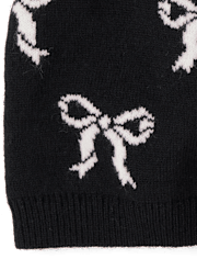 Lot de 2 bonnets à pompon et nœud pour fille