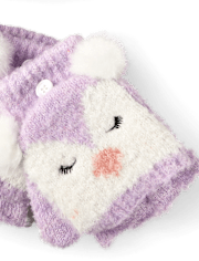 Ensemble 2 pièces pour fille avec hibou brodé pour temps froid