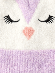 Ensemble 2 pièces pour fille avec hibou brodé pour temps froid