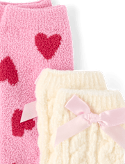 Girls Heart Bow 4-Piece Accessory Set