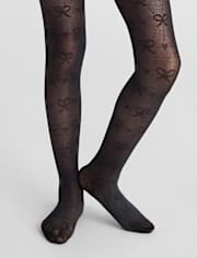 Collants en microfibre avec nœud pour fille
