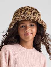 Girls Faux Fur Bucket Hat