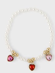 Girls Faux Pearl Charm 2-Piece Jewelry Set