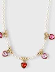 Girls Faux Pearl Charm 2-Piece Jewelry Set
