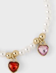 Girls Faux Pearl Charm 2-Piece Jewelry Set