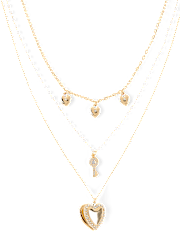 Girls Heart Layered Necklace