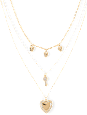 Girls Heart Layered Necklace