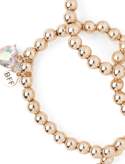Girls Beaded Heart Bracelet 4-Pack