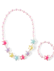 Girls Beaded Star 2-Piece Jewelry Set