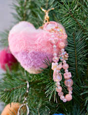Girls Heart Beaded Bag Charm