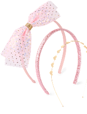 Girls Sequin Bow Headband 3-Pack