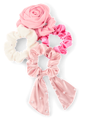 Girls Rosette Scrunchie 4-Pack