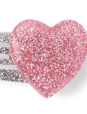 Girls Glitter Heart Hair Clip 10-Pack