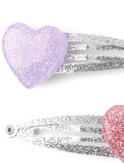 Girls Glitter Heart Hair Clip 10-Pack