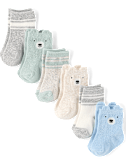 Baby Boys Bear Midi Socks 6-Pack