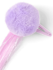 Girls Pom Pom Hair Extension Hair Clip 2-Pack