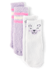 Toddler Girls Bear Cozy Socks 2-Pack