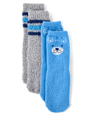 Toddler Boys Bear Cozy Socks 2-Pack