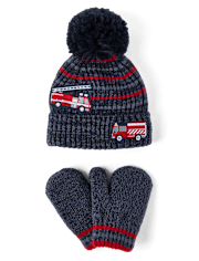 Toddler Boys Fire Truck 2-Piece Cold Weather Set