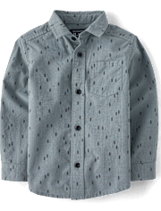 Baby And Toddler Boys Holiday Poplin Button Up Shirt