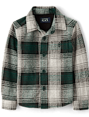 Baby And Toddler Boys Plaid Luxe Cozy Knit Button Up Shirt