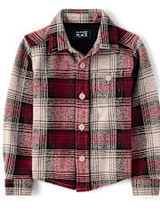 Baby And Toddler Boys Plaid Luxe Cozy Knit Button Up Shirt