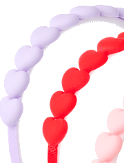 Girls Heart Headband 3-Pack